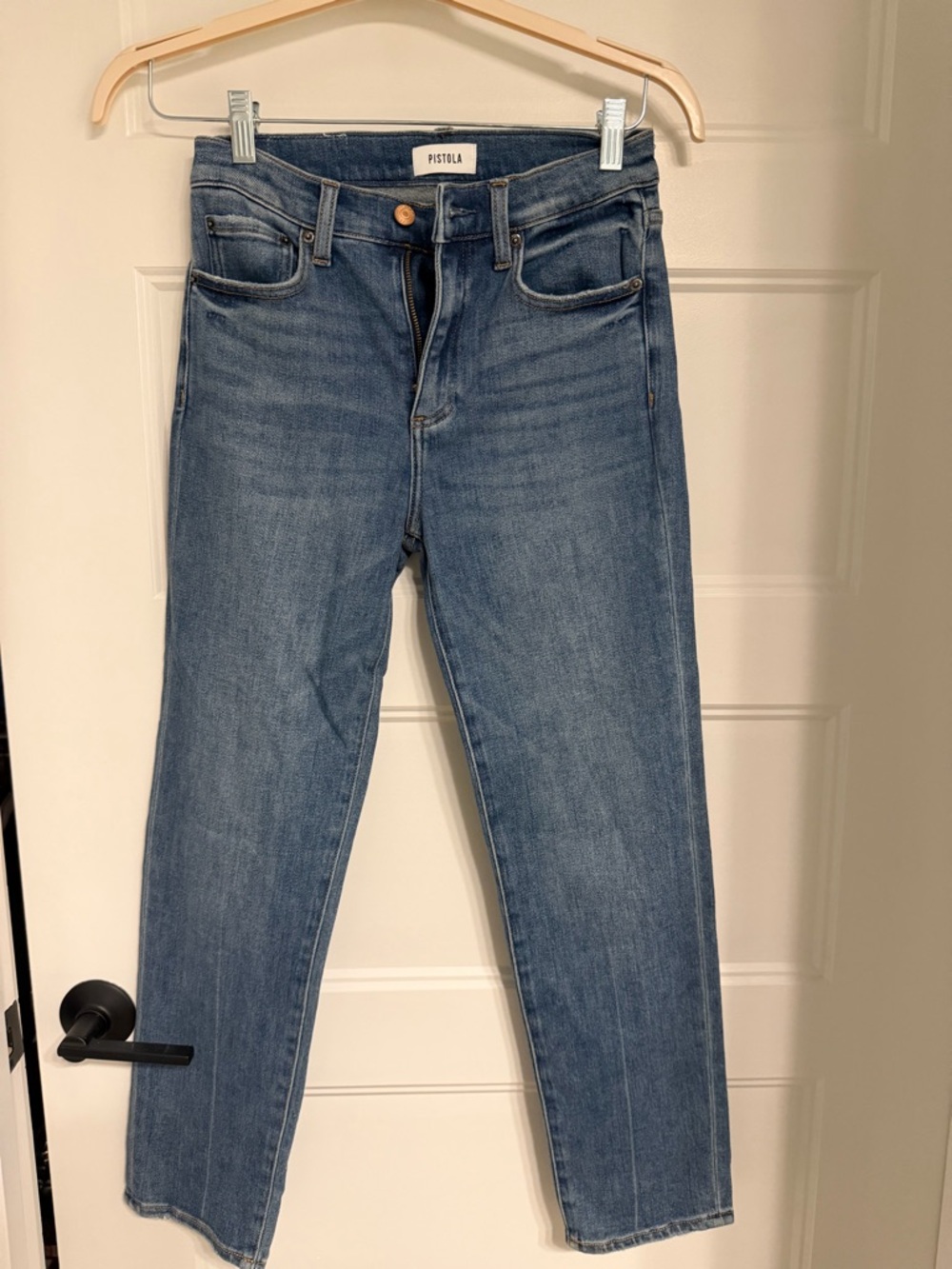 pistola ‘Amaya’ Straight Leg Jeans in Classic Blue Denim